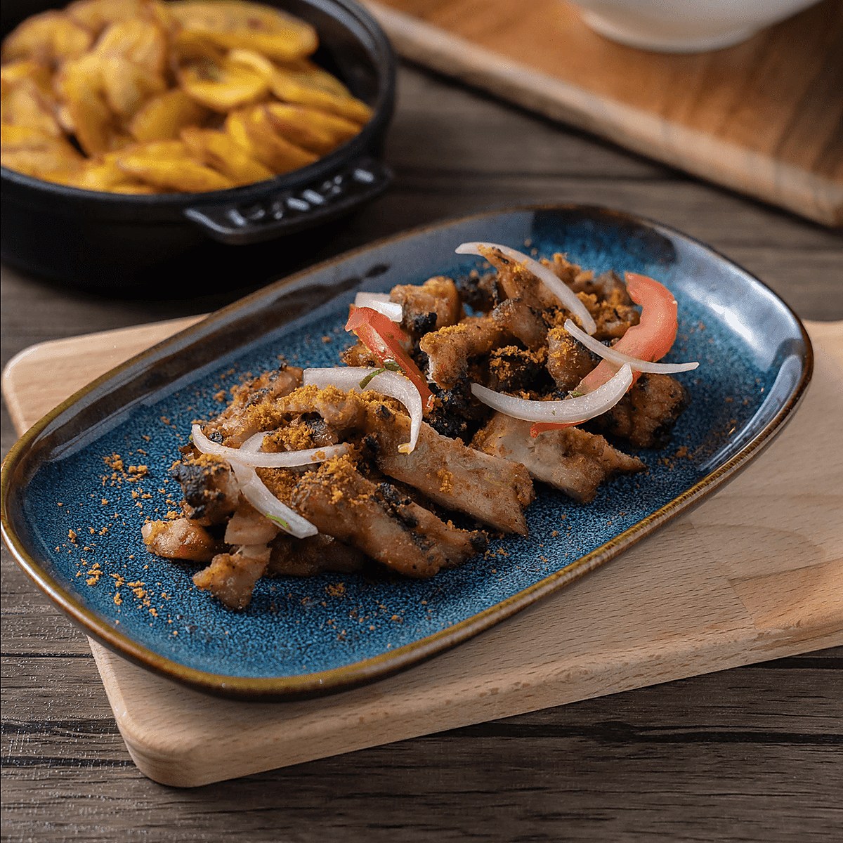 Spicy pork chops with fried rice