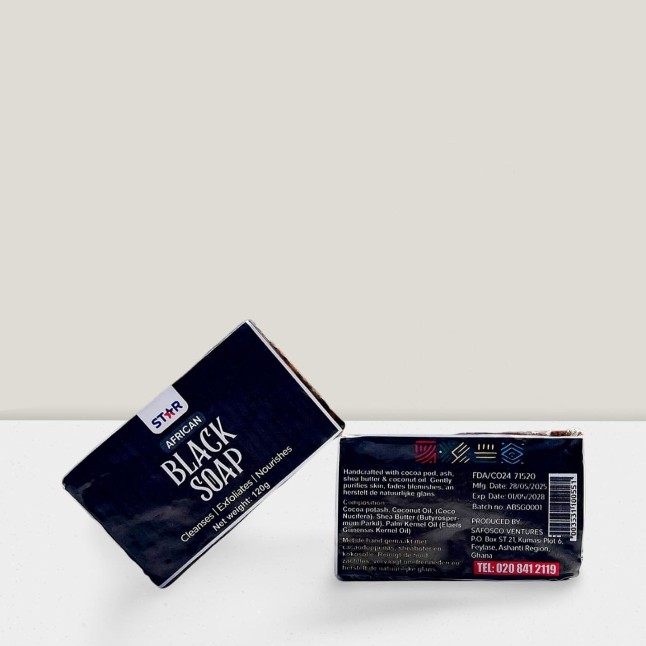 STAR African Black Soap bar, 120 grams